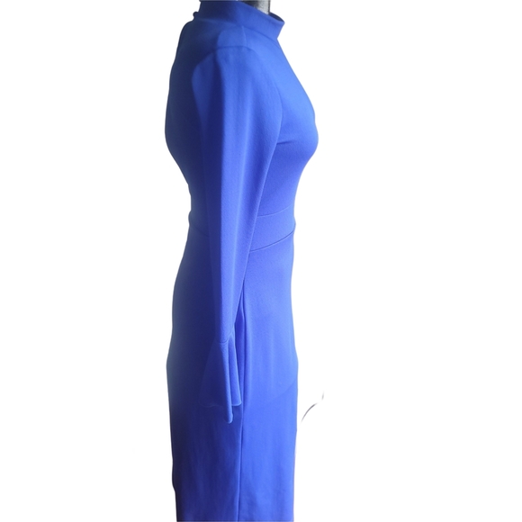 Venus Royal Blue Mock Neck Dress S - Picture 3 of 5